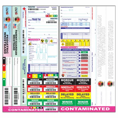 DISASTER MANAGEMENT SYSTEMS Wristband Triage Tags: 50 PK (MPN DMS 05525) - Wristbands & Tags for Triage