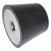 JW WINCO Vibration-Isolating Mount: Flat Conical, Buna-N, Male x Non-Threaded Style, M8 Thread Size (MPN 254-32-M8-55)