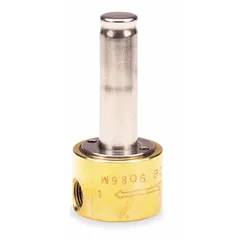 This Dayton solenoid valve body is a 2-way, 2-position normally closed type with a 1/8 in pipe size. It features a brass body and NBR seal, designed for outdoor operating environments. Suitable for controlling fluid flow in industrial systems where the valve closes when de-energized.
