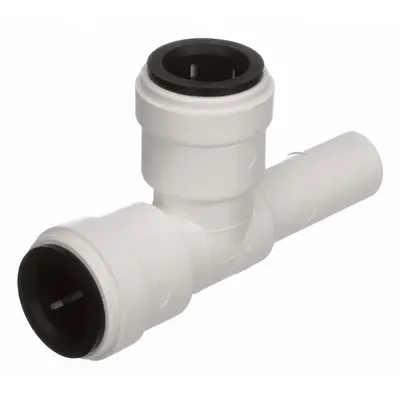 WATTS Push-Fit Tee Fitting: Tee, 1/2 in OD x 1/2 in OD x 1/2 in OD Size, Polysulfone - Polysulfone Push-to-Connect Tube Fittings