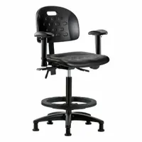Ergonomic Chair: Polyurethane, Arms Included, Ht Range 24 1/4 in to 34 in, 18 in Seat Wd, Adj, Black (MPN BR-HPHBCH-RG-T1-A1-BF-RG-BLK)