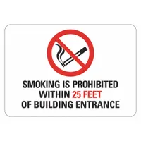 Reflective No Smoking Sign: Aluminum, Mounting Holes Sign Mounting, 10 in x 14 in Nominal Sign Size (MPN LCU1-0036-RA_14x10)