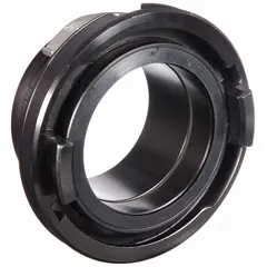 This aluminum rigid adapter connects NH (National Hose) threaded hydrants or standpipes to Storz quick-connect couplings. It is used in fire protection systems, municipal water supply, and industrial emergency response where rapid hose connection is required. The straight design provides a direct flow path.