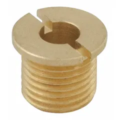 This brass cartridge retainer is a replacement part for Chicago Faucets 621 series faucets. It secures the cartridge in place and is suitable for use with hot and cold water in commercial or industrial plumbing systems.