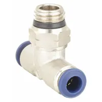 AIGNEP USA Push-Fit Tee Fitting: 5/32 in OD x 5/32 in OD x 1/8 in OD Size, Brass, Silver, 5 PK (MPN 87210-53-02)
