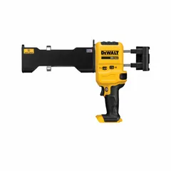 This cordless two-part applicator is designed for dispensing 1:1 mix-ratio cartridges up to 20.5 oz. It delivers a maximum dispensing speed of 6.5 in/min and operates on a 20V DC power source. Supplied as a bare tool (battery and charger sold separately), it is suitable for construction, maintenance, and industrial bonding applications requiring consistent bead control and portability.