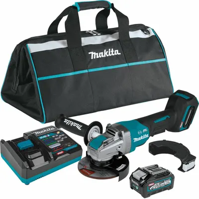 MAKITA Angle Grinder Kit: 5 in Wheel Dia, Brushless Motor, 4.0 Ah, 40V DC, Std Head - Makita Cordless Angle Grinders