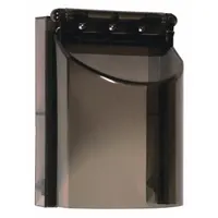 This smoke polycarbonate wall fixture guard is designed for indoor use with digital keypads. It mounts flush to the wall and includes mounting hardware. The cover helps protect against vandalism and damage