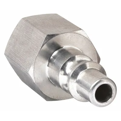 SPEEDAIRE Quick Connect Hose Coupling: 1/2 in Body Size, 3/8 in Hose Fitting Size - Global-Style High-Flow Steel Quick-Connect Air Coupling Plugs