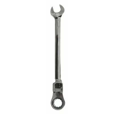 WESTWARD Combination Wrench: Alloy Steel, Chrome, 22 mm Head Size, 13 in Overall Lg - Metric 12-Point Ratcheting Combination Wrenches