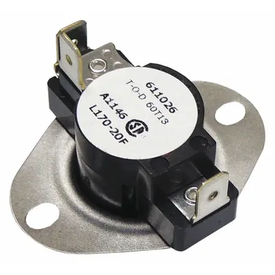 Supco Thermostat: Open and Close on Rise, SPDT, 150°F Closing, 170°F Opening - Surface Mount Limit Controls