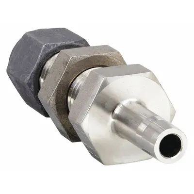 PARKER Compression Fitting Adapter: 1/4 in OD x 1/4 in OD Fitting Size - Double-Ferrule Stainless Steel Fittings