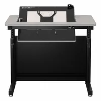 VERSADESK Standing Desk: Gray, Wood, 36 in Overall Wd, 30 in Overall Dp, 36 in Max Desktop Ht, Black (MPN RST3630-BG)