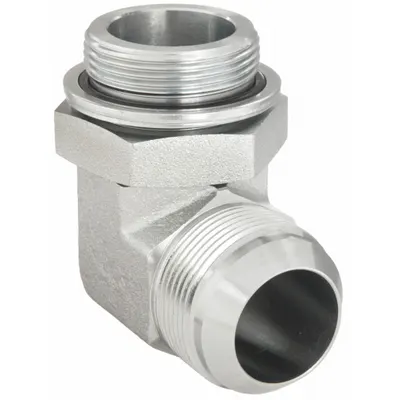 ADAPTALL Hydraulic Hose Adapter: 1 1/4 in x 42 mm Fitting Size, Male x Male, Metric x JIC - NPTF-to-NPTF Steel Hydraulic Hose Adapters