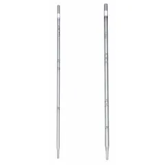 These sterile, individually wrapped pipettes are made of polystyrene and designed for bacteriological and milk testing applications. The 1.1 mL capacity allows precise liquid handling in laboratory and dairy settings. Single-use packaging maintains sample integrity during transfer.