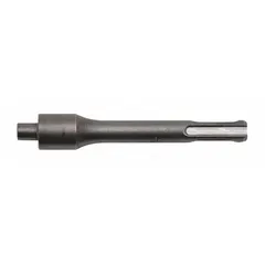 This setting tool is used to install 3/8 in drop-in anchors into concrete or masonry. It is made of steel with a plain finish and features a female threaded design. The tool sets the anchor flush or below the surface for secure fastening in structural applications such as mounting equipment, railings, or conduit supports.