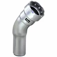 VIEGA MEGAPRESS Crimp Elbow Fitting: 1/2 in Pipe x 1/2 in Pipe Size, Press-fit x FTG, FKM (MPN 91785)