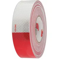 Reflective Tape: Construction/Emergency Vehicles/Trucks and Trailers, Red/White, 2 in Wd, 50 yd Lg (MPN V59-020150-056)