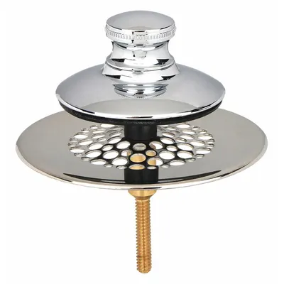 WATCO Drain Stopper: Plastic/Stainless Steel, Chrome-Plated, 2 7/8 in Overall Dia - Bathtub Drain Stoppers