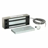 The SECURITRON M62F is a single-door electromagnetic lock from the M62 series, constructed with a stainless steel housing. It features an instantaneous release delay, making it suitable for high-traffic access points in commercial and industrial facilities. Dimensions: 8 in length, 2 3/4 in width, 3 in height