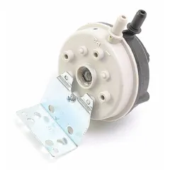 Pressure switch for gas-fired heating equipment. Monitors air pressure to ensure safe burner operation, preventing operation when airflow is insufficient. Used in unit heaters, duct furnaces, and rooftop units.