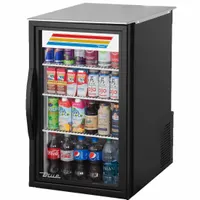 TRUE REFRIGERATION Freezer Merchandiser: 34 in x 20 3/8 in x 26 3/8 in, Black, Glass Door, 3 Shelves (MPN GDM-06-34-HC~TSL01 EXTTOP)