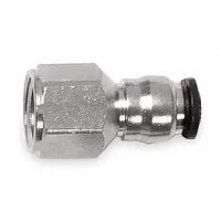 AIGNEP USA Push-Fit Adapter Fitting: 10 mm OD x 3/8 in Pipe Size, Push-to-Connect x FBSPP, Brass (MPN 50030N-10-3/8)