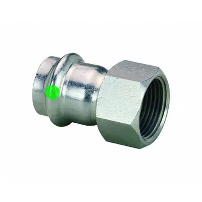 VIEGA PROPRESS Crimp Adapter Fitting: 1 in CTS x 1 in Pipe Size, Straight, Press-fit x FNPT - Potable Water Stainless Steel Press Tube Fittings