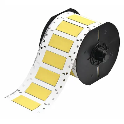 BRADY Sleeve Label: 1/2 in x 2 in, Polyolefin, Yellow (Matte) - Brady Precut Sleeve Label Rolls