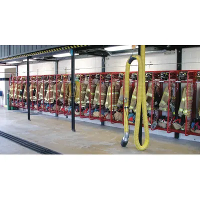 GROVES Turnout Gear Storage Rack: Wall Mount, 1 Sides, 8 Compartments, Steel, Red - Wall-Mount Turnout Gear Racks
