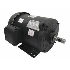 Totally enclosed fan-cooled (TEFC) 3-phase AC motor with rigid base mount. Rated 1 1/2 hp, 3455 RPM at 60 Hz, 230/460V AC, full load current 3.9/1.9 A. Suitable for industrial applications such as pumps, fans, conveyors, and compressors.