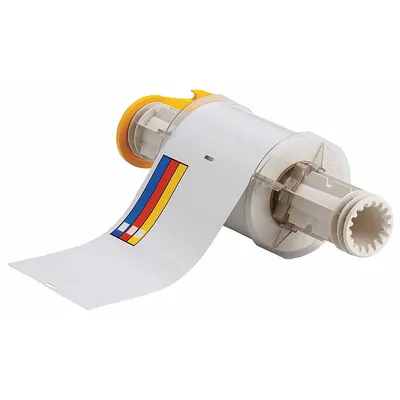 BRADY Pre-Cut Label Stock Roll: No Legend, Color Bar, 4 in x 6 in, 6 in x 4 in - Brady Right-To-Know Color Bar & Blank Text Area Precut Label Rolls