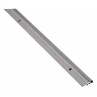Aluminum flange with vinyl bulb insert, 4 ft length, 7/8 in width, 13/16 in height. Seals gaps around doors to block drafts, dust, and moisture