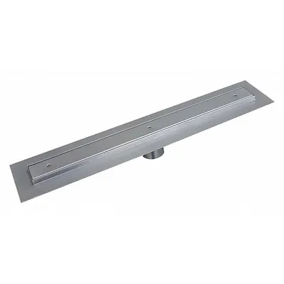 BESTCARE Shower Drain: Rectangular, Stainless Steel, Satin, 3 3/8 in Overall Ht - Institutional Trench Drains