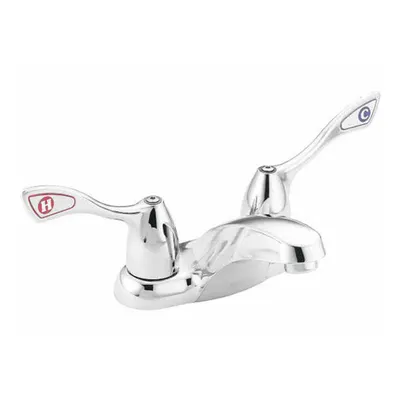 MOEN Low Arc Bathroom Faucet: M-Bition, Brass, Chrome Finish, 1.2 gpm Flow Rate - Centerset Handle Bathroom Faucets