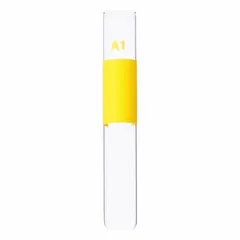 This KIMBLE glass test tube has a 10 mm body diameter and 75 mm overall height, providing a 3 mL capacity. It features a round bottom and colorless glass body. The tube is not graduated and does not include a closure. Suitable for general laboratory sample handling, mixing, and heating applications.