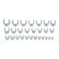 PROTO Crowfoot Socket Set: Alloy Steel, Chrome, 27 Tools, 3/8 in Drive Size (MPN J49002CF)
