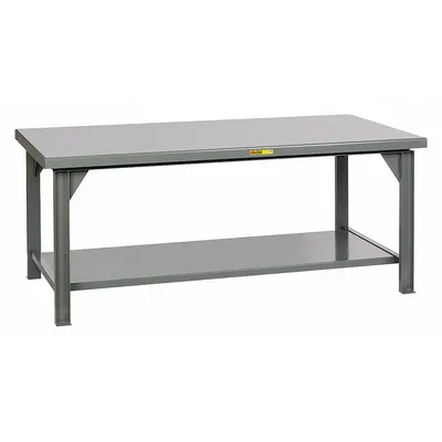 LITTLE GIANT Workbench: Fixed Ht, Steel, 60 in x 36 in, 15,000 lb Overall Load Capacity - Workbenches with Lower Shelves