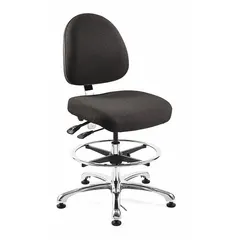 Ergonomic ESD Task Chair: Fabric, Armless, Ht Range 21 1/2 in to 31 1/2 in, 20 in Seat Wd, 0 Casters (MPN 9551M-E-EBF). Key specifications — Foot Support: Yes; Back Tilt Backward: 15°; Back Tilt Forward: 11°; Base Material: Aluminum; Brand: BEVCO; Product Type: Ergonomic ESD Task Chair; ESD-Safe: ESD-Safe; Seat Tilt Backward: 6°.