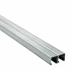 This side-to-side strut channel is fabricated from pre-galvanized steel with a solid profile and no holes. It is used for constructing support frameworks for conduit, piping, and cable trays in electrical and mechanical installations.