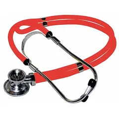 Acoustic dual stethoscope designed for adult and pediatric patient assessment. Includes three bells for versatile auscultation. Suitable for general clinical examinations in hospitals, clinics, and pediatric practices.