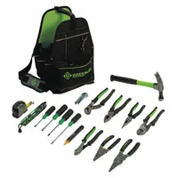 GREENLEE Electricians Tool Kit: 16 Total Pcs, Tool Bag, 11 - 19 Pieces Range (MPN 0159-17ELEC)