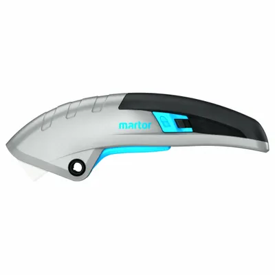 MARTOR Ergonomic, squeeze grip safety knife: 155 mm Overall Lg, Textured, 18 mm Overall Wd - Fully Automatic Retracting Utility Knives