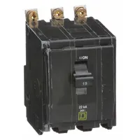SQUARE D Miniature Circuit Breaker: 15 A, 120/240V AC, Three Phase, 22kA at 120/240V AC, 3 Poles (MPN QOB315VH)