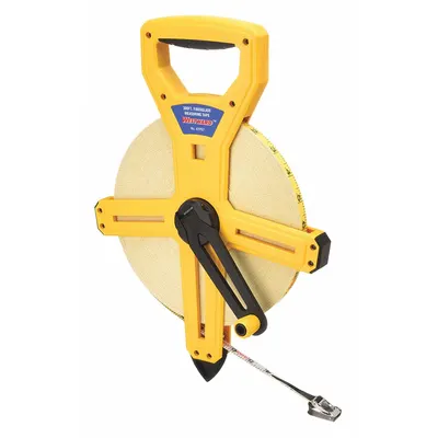 WESTWARD Long Tape Measure: Manual,, SAE/Engineers Scale, 300 ft, 1/100 ft, Plastic - Open-Reel Long Tape Measures