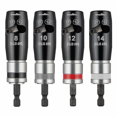 MILWAUKEE Wire Stripper Set: Wire Stripper, Impact Drivers, Impact Rated - Impact Driver Attachments