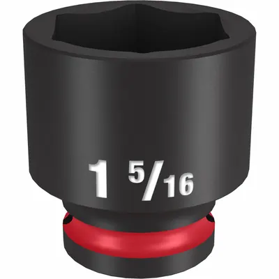 MILWAUKEE Standard Impact Socket: 1/2 in Drive Size, SAE, 1 5/16 in Socket Size, 6-Point - 1/2" Drive Impact Sockets