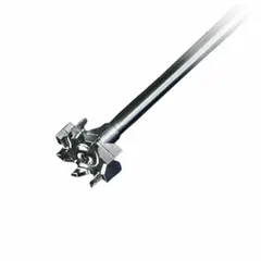 Stainless steel radial-blade impeller for overhead stirring applications. Shaft diameter 1/4 in. Blade and shaft constructed from stainless steel. Compatible with HEIDOLPH model 036093110.