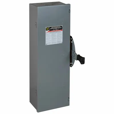 SQUARE D Safety Switch: Non-Fusible, 100 A, Single Phase, 240V AC, Galvanized Steel - Non-Fusible Safety Switches
