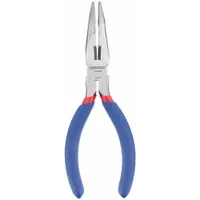 Bent Long Nose Plier: 2 1/4 in Max Jaw Opening, 6 1/2 in Overall Lg, 2 3/8 in Jaw Lg, 1/4 in Tip Wd